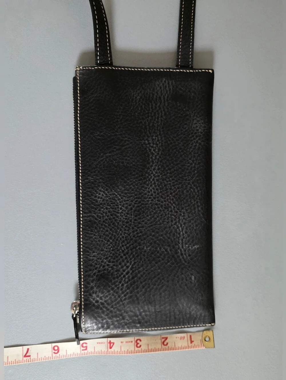 Dooney & Bourke Black Pebbled Leather Crossbody Pouch Bag